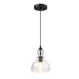 Open Box 1-Light Kitchen Island Teardrop Seeded Glass Pendant Light